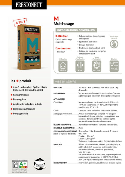 Enduit Multi-Usage 4 en 1 Prestonett M